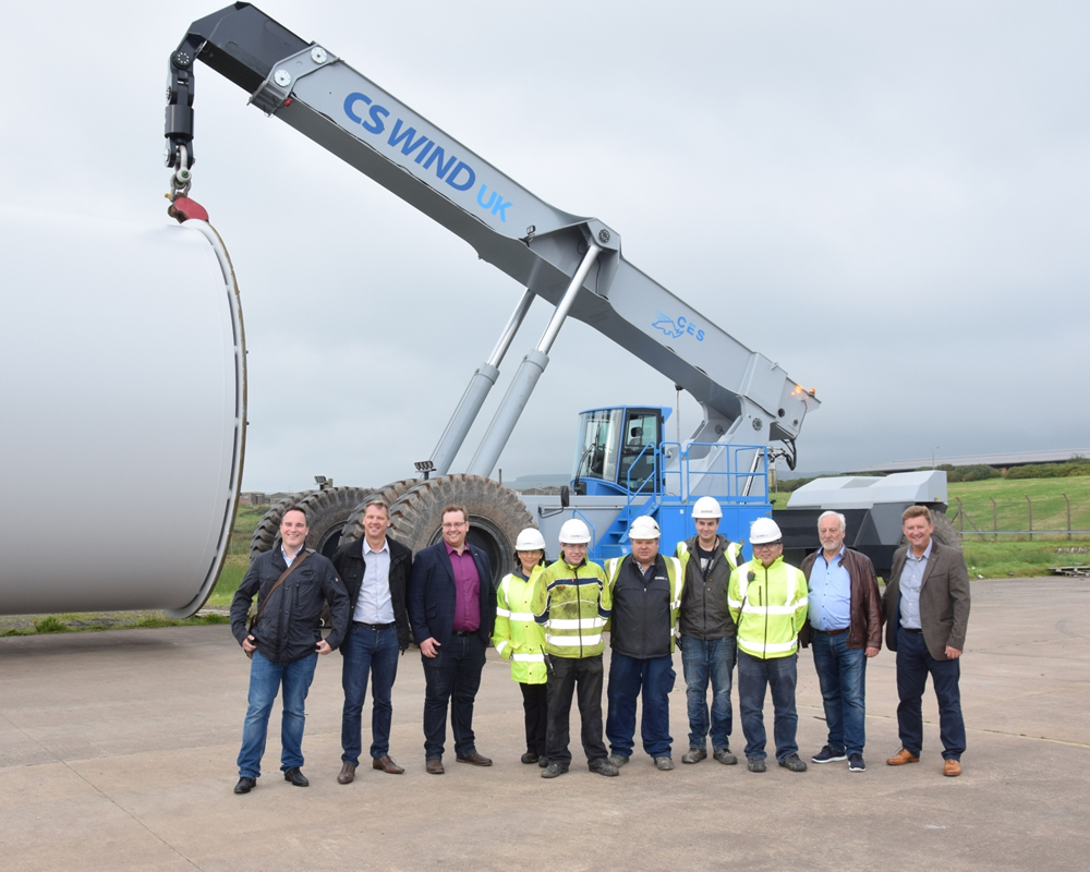 From left to right – Nicolas Huthloff-CES GmbH, Phil Byrne-Shad, Lesley Black, Craig, James Won-CS Wind, Robert Huthloff-CES GmbH, Peter Doggett-Shad